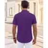 imageJVER Mens Short Sleeve Dress Shirts Wrinkle Free Casual Button Down Shirt Summer Stretch Formal Shirt with PocketPurple