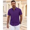 imageJVER Mens Short Sleeve Dress Shirts Wrinkle Free Casual Button Down Shirt Summer Stretch Formal Shirt with PocketPurple