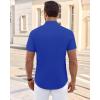 imageJVER Mens Short Sleeve Dress Shirts Wrinkle Free Casual Button Down Shirt Summer Stretch Formal Shirt with PocketRoyal Blue