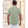 imageJVER Mens Short Sleeve Dress Shirts Wrinkle Free Casual Button Down Shirt Summer Stretch Formal Shirt with PocketSage Green