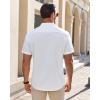 imageJVER Mens Short Sleeve Dress Shirts Wrinkle Free Casual Button Down Shirt Summer Stretch Formal Shirt with PocketWhite