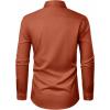 imageJVER Mens Dress Shirts Stretch Stain Shield Button Down Shirt Solid Formal Business Casual Long Sleeve Shirt with PocketBurnt Orange