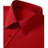 imageJVER Mens Dress Shirts Stretch Stain Shield Button Down Shirt Solid Formal Business Casual Long Sleeve Shirt with PocketRed