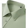 imageJVER Mens Dress Shirts Stretch Stain Shield Button Down Shirt Solid Formal Business Casual Long Sleeve Shirt with PocketSage Green