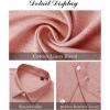 imageJVER Mens Linen Shirts Casual Short Sleeve Button Down Shirt Beach Vacation Cruise Summer Wedding Cotton TopsCoral