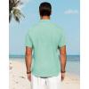 imageJVER Mens Linen Shirts Casual Short Sleeve Button Down Shirt Beach Vacation Cruise Summer Wedding Cotton TopsMint Green
