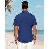 imageJVER Mens Linen Shirts Casual Short Sleeve Button Down Shirt Beach Vacation Cruise Summer Wedding Cotton TopsRoyal Blue