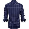 imageJVER Mens Plaid Printed Casual Button Down Shirts WrinkleFree Long Sleeve Dress Shirt Blue Large