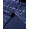 imageJVER Mens Plaid Printed Casual Button Down Shirts WrinkleFree Long Sleeve Dress Shirt Blue Large