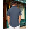 imageJVER Mens Short Sleeve Button Down Shirt Stretch Business Casual Dress Shirts Solid Summer Wedding Prom TopsGrey Blue