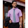 imageJVER Mens Short Sleeve Button Down Shirt Stretch Business Casual Dress Shirts Solid Summer Wedding Prom TopsLavender Purple