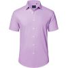 imageJVER Mens Short Sleeve Button Down Shirt Stretch Business Casual Dress Shirts Solid Summer Wedding Prom TopsLavender Purple