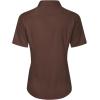 imageJVER Womens Button Down Shirts Stretch Wrinkle Free Formal Short Sleeve Dress Shirt Summer Work Blouses Business Casual TopsCoffee Brown