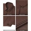 imageJVER Womens Button Down Shirts Stretch Wrinkle Free Formal Short Sleeve Dress Shirt Summer Work Blouses Business Casual TopsCoffee Brown