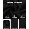 imageJVER Mens Button Down Short Sleeve Shirts Summer Beach Vacation Untucked Casual Tops Wrinkle Resistant Linen ShirtBlack