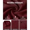 imageJVER Mens Button Down Short Sleeve Shirts Summer Beach Vacation Untucked Casual Tops Wrinkle Resistant Linen ShirtBurgundy