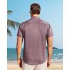 imageJVER Mens Button Down Short Sleeve Shirts Summer Beach Vacation Untucked Casual Tops Wrinkle Resistant Linen ShirtDark Red