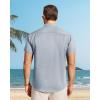 imageJVER Mens Button Down Short Sleeve Shirts Summer Beach Vacation Untucked Casual Tops Wrinkle Resistant Linen ShirtDusty Blue