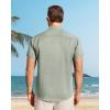 imageJVER Mens Button Down Short Sleeve Shirts Summer Beach Vacation Untucked Casual Tops Wrinkle Resistant Linen ShirtGreen