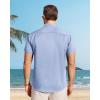 imageJVER Mens Button Down Short Sleeve Shirts Summer Beach Vacation Untucked Casual Tops Wrinkle Resistant Linen ShirtLight Blue