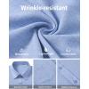 imageJVER Mens Button Down Short Sleeve Shirts Summer Beach Vacation Untucked Casual Tops Wrinkle Resistant Linen ShirtLight Blue