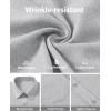 imageJVER Mens Button Down Short Sleeve Shirts Summer Beach Vacation Untucked Casual Tops Wrinkle Resistant Linen ShirtLight Grey