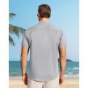 imageJVER Mens Button Down Short Sleeve Shirts Summer Beach Vacation Untucked Casual Tops Wrinkle Resistant Linen ShirtLight Grey
