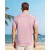 imageJVER Mens Button Down Short Sleeve Shirts Summer Beach Vacation Untucked Casual Tops Wrinkle Resistant Linen ShirtPink